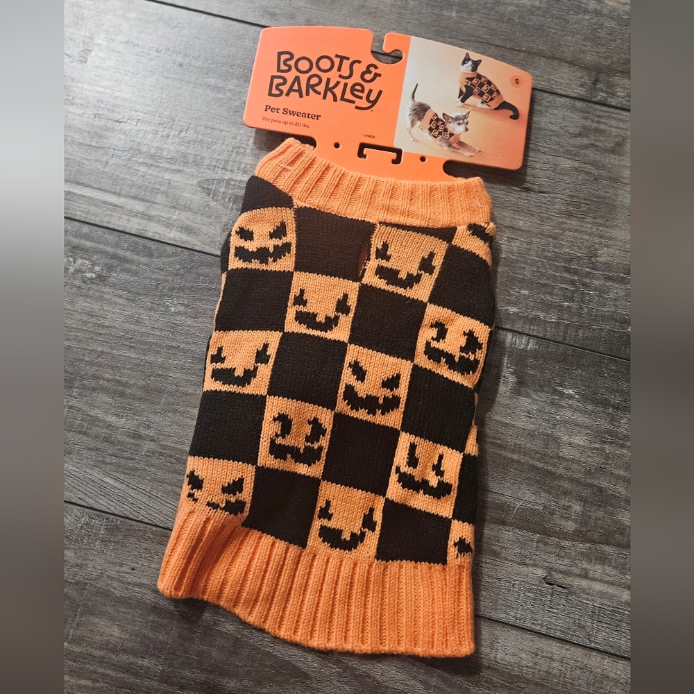 NWT Pet Halloween Checkered Pumpkin Sweater Costume Size S NEW - Picture 4 of 8